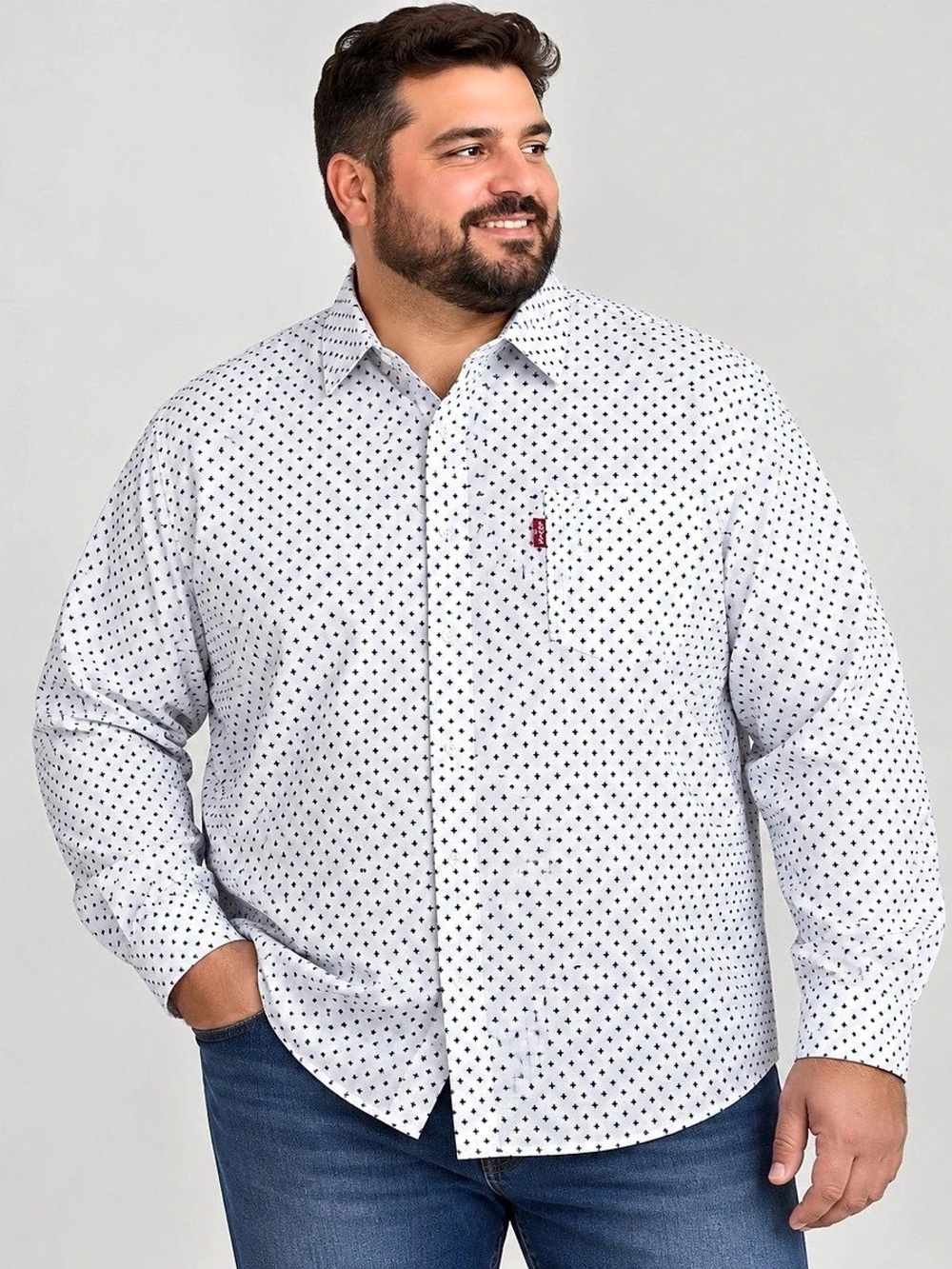 Levi’s Mens XXL Geometric Print 100% Cotton Button Down Shirt Long Sleeve NWT